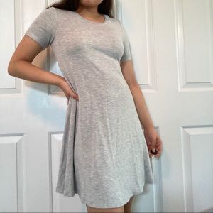 F21 gray soft t shirt shift dress